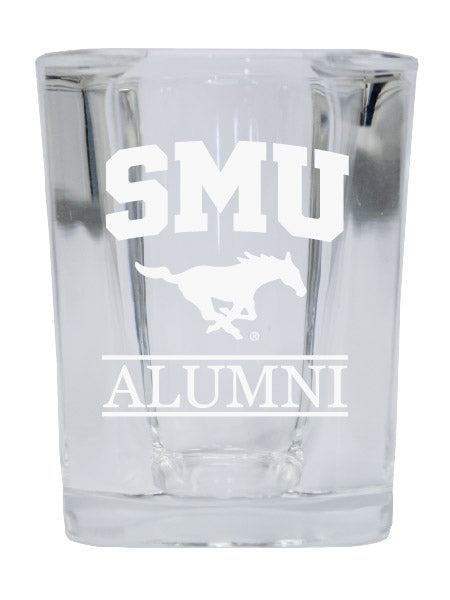 NCAA Southern Methodist University Alumni 2oz Laser Etched Square Shot Glass 