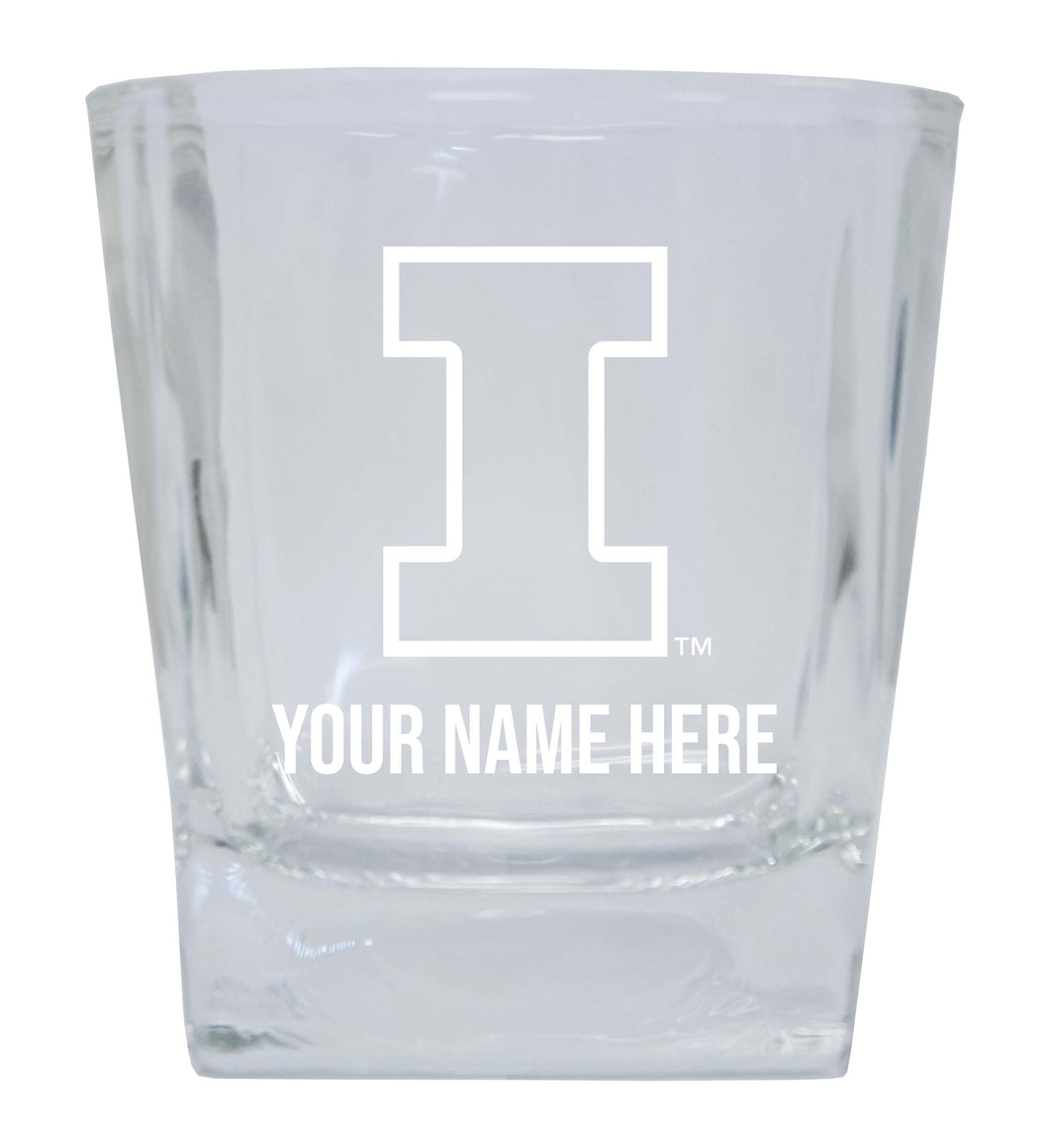 Illinois Fighting Illini NCAA Spirit Elegance - 5 ozPersonalized With Custom Name Etched Shooter Glass Tumbler