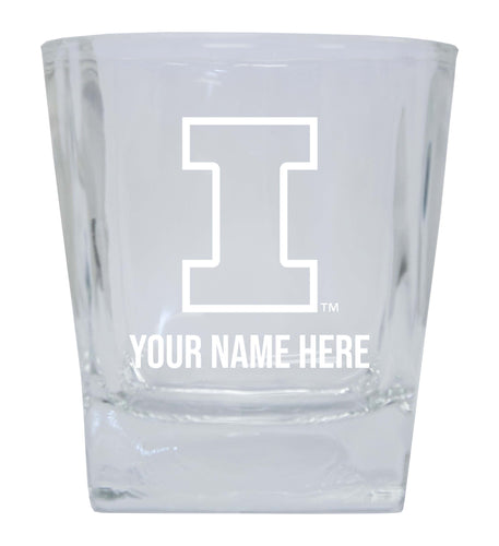 Illinois Fighting Illini  Personalized NCAA Spirit Elegance 10oz Etched Glass Tumbler