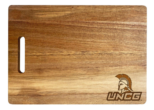 North Carolina Greensboro Spartans Classic Acacia Wood Cutting Board - Small Corner Logo