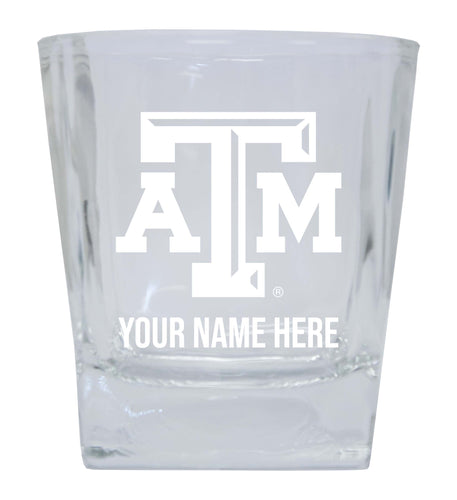 Texas A&M Aggies  Personalized NCAA Spirit Elegance 10oz Etched Glass Tumbler