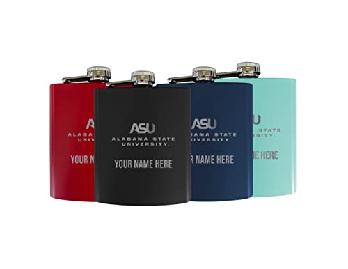 Alabama State University Officially Licensed Personalized Stainless Steel Flask 7 oz - Custom Text, Matte Finish, Choose Your Color