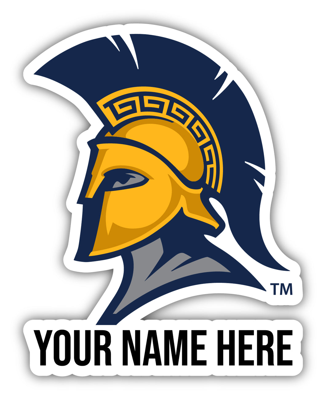 North Carolina Greensboro Spartans 9x14-Inch Mascot Logo NCAA Custom Name Vinyl Sticker - Personalize with Name