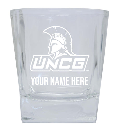 North Carolina Greensboro Spartans 2-Pack Personalized NCAA Spirit Elegance 10oz Etched Glass Tumbler