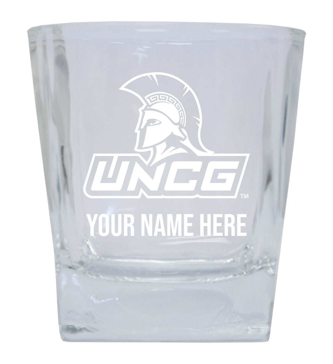 North Carolina Greensboro Spartans  Personalized NCAA Spirit Elegance 10oz Etched Glass Tumbler