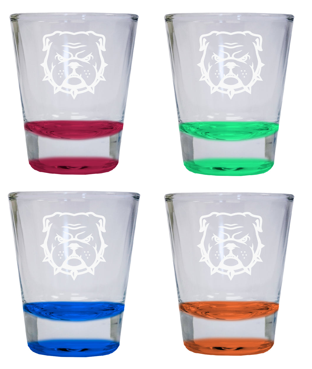 NCAA Truman State University Collector's 2oz Laser-Engraved Spirit Shot Glass Red, Orange, Blue and Green 4-Pack