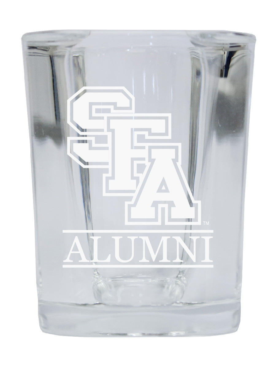 NCAA Stephen F. Austin State University Alumni 2oz Laser Etched Square Shot Glass 