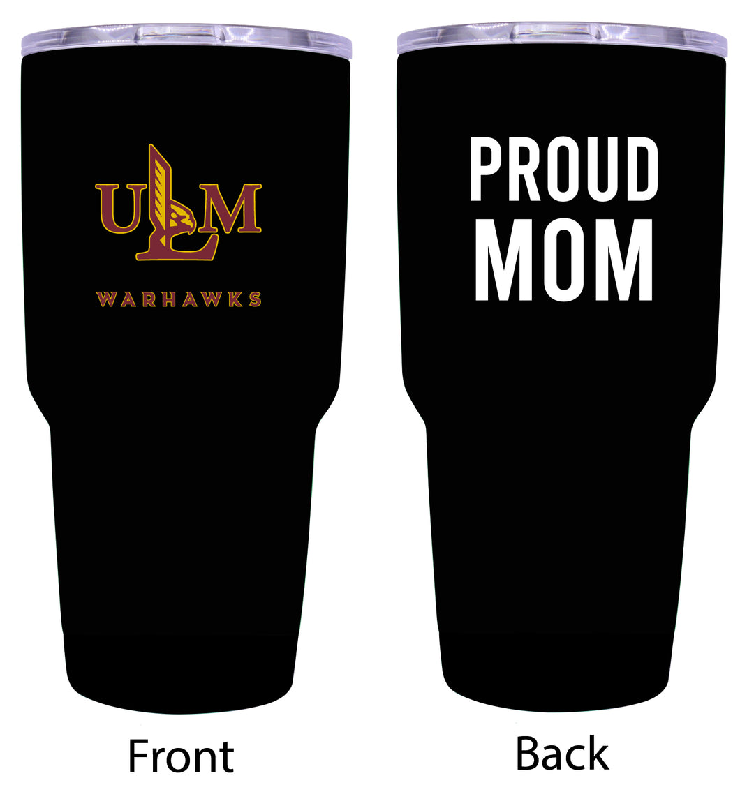 University of Louisiana Monroe Proud Mom 24 oz Insulated Stainless Steel Tumbler - Black