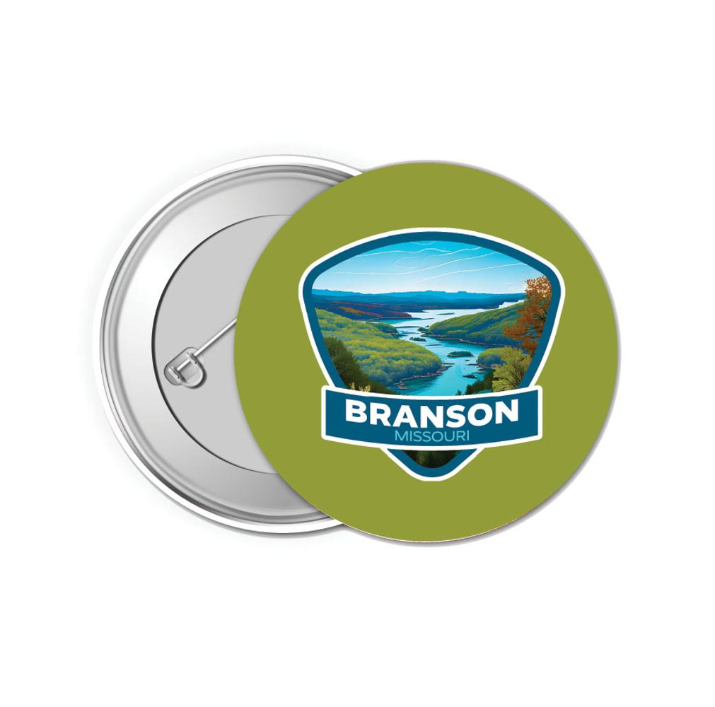 Branson Missouri Design A Souvenir Small 1-Inch Button Pin 4 Pack