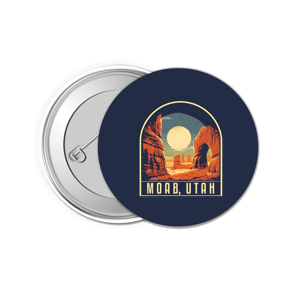 Moab Utah Design B Souvenir Small 1-Inch Button Pin 4 Pack