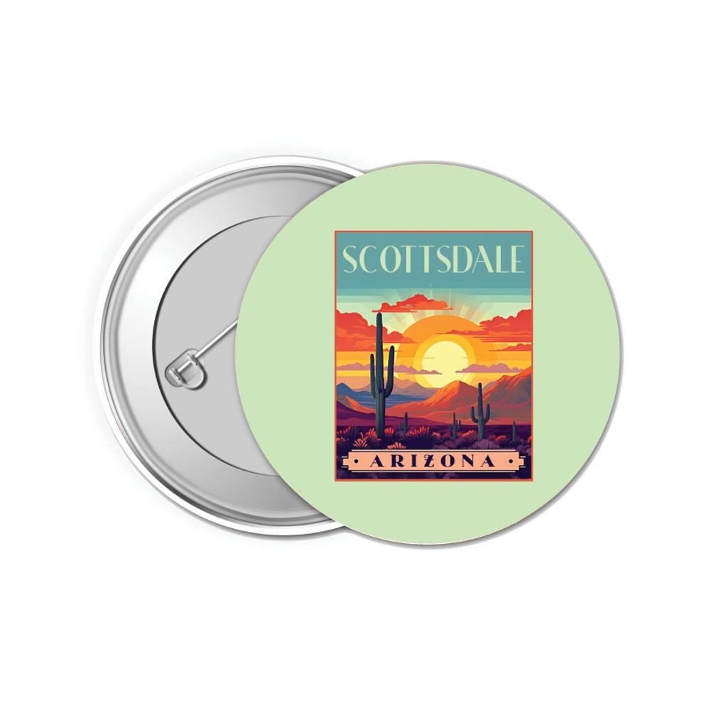 Scottsdale Arizona Design C Souvenir Small 1-Inch Button Pin 4 Pack