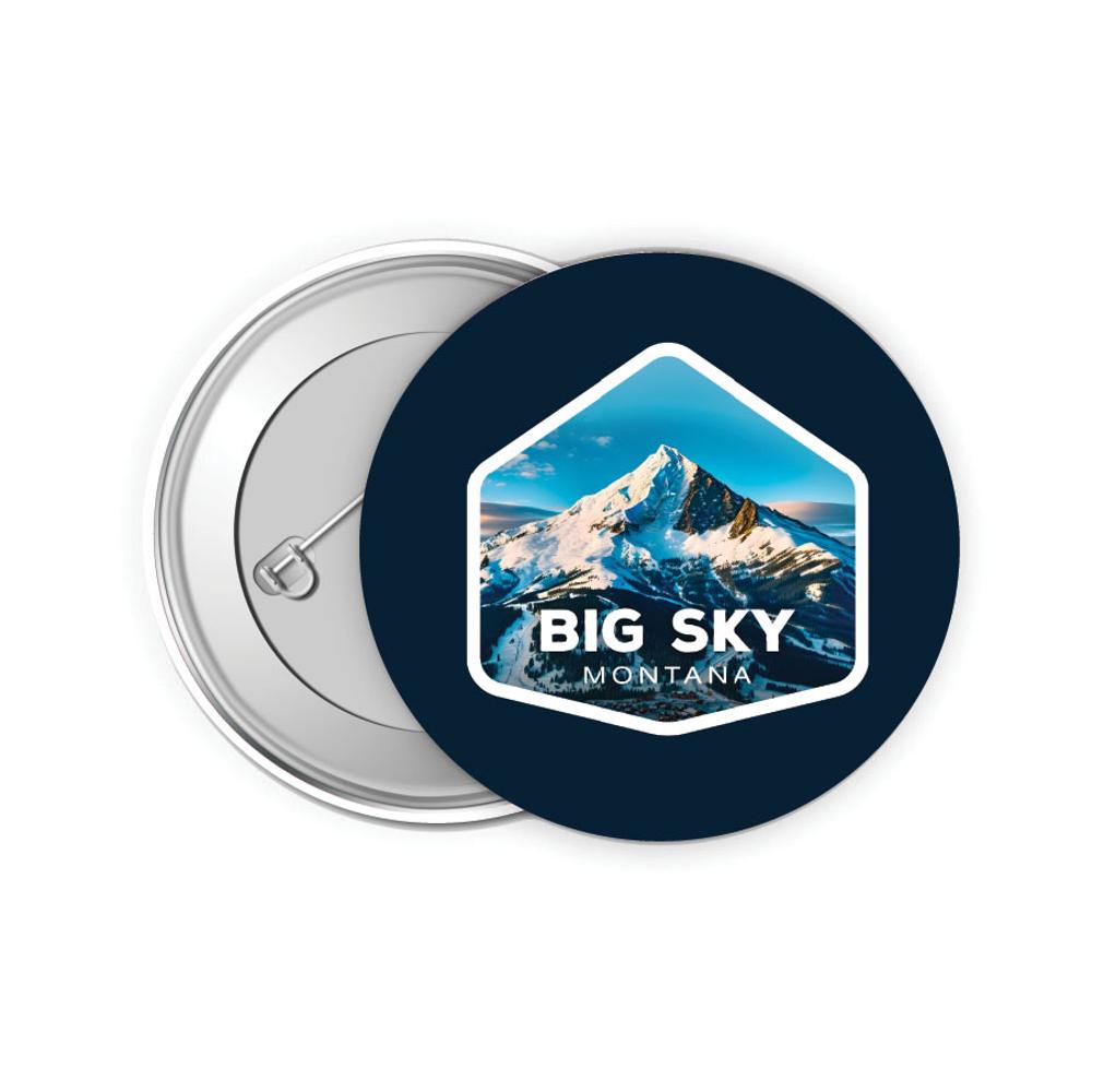 Big Sky Montana Mountain Design Souvenir Small 2-Inch Button Pin 4 Pack