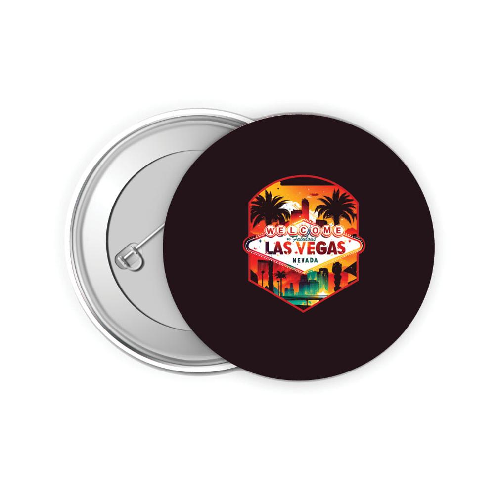 Las Vegas Nevada Design A Souvenir Small 2-Inch Button Pin 4 Pack