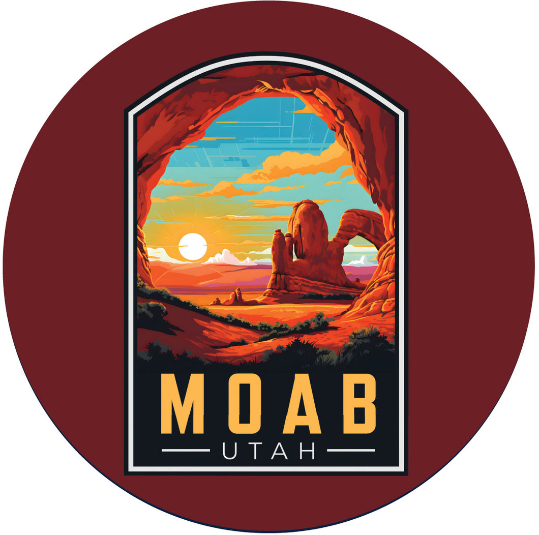 Moab Utah C Souvenir Memories Round Durable Vinyl Decal Sticker