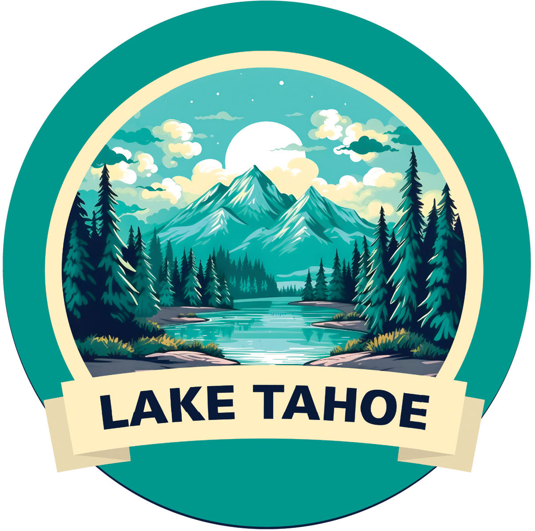 Lake Tahoe California A Souvenir Memories Round Durable Vinyl Decal Sticker