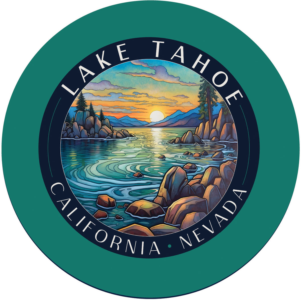 Lake Tahoe California C Souvenir Memories Round Durable Vinyl Decal Sticker