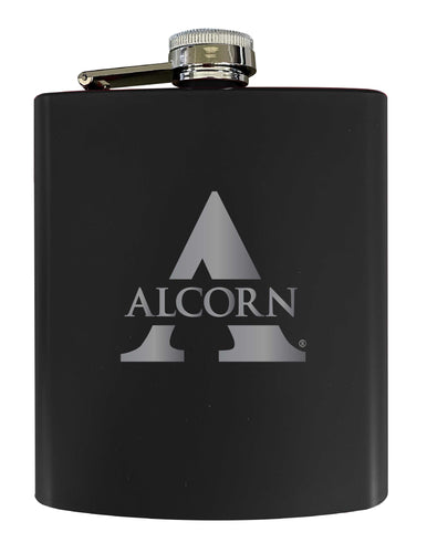 Alcorn State Braves Stainless Steel Etched Flask 7 oz - Officially Licensed, Choose Your Color, Matte Finish