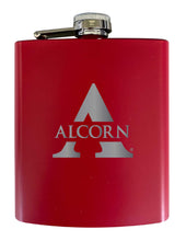 Load image into Gallery viewer, Alcorn State Braves Stainless Steel Etched Flask 7 oz - Officially Licensed, Choose Your Color, Matte Finish
