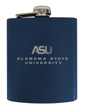 Load image into Gallery viewer, Alabama State University Stainless Steel Etched Flask 7 oz - Officially Licensed, Choose Your Color, Matte Finish
