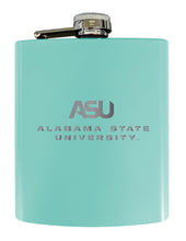 Load image into Gallery viewer, Alabama State University Stainless Steel Etched Flask 7 oz - Officially Licensed, Choose Your Color, Matte Finish
