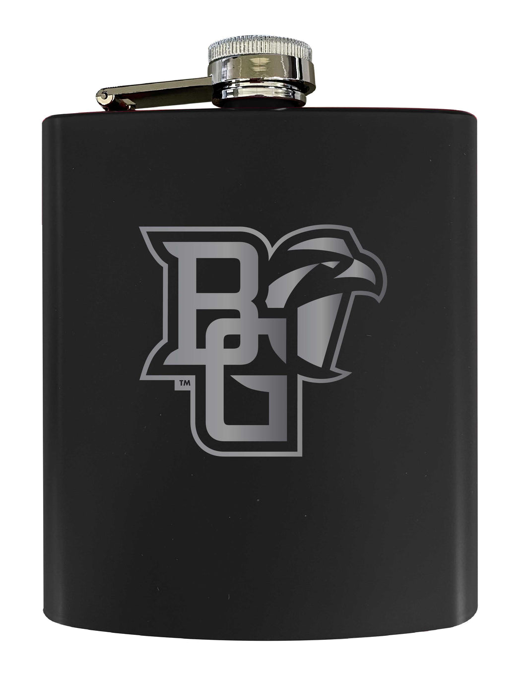 Bowling Green Falcons Stainless Steel Etched Flask 7 oz - Officially Licensed, Choose Your Color, Matte Finish