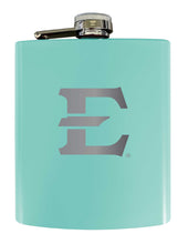 Load image into Gallery viewer, East Tennessee State University Stainless Steel Etched Flask 7 oz - Officially Licensed, Choose Your Color, Matte Finish
