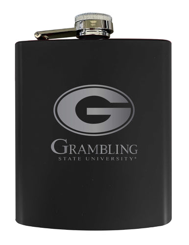 Grambling State Tigers Stainless Steel Etched Flask 7 oz - Officially Licensed, Choose Your Color, Matte Finish