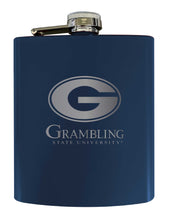 Load image into Gallery viewer, Grambling State Tigers Stainless Steel Etched Flask 7 oz - Officially Licensed, Choose Your Color, Matte Finish
