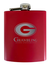 Load image into Gallery viewer, Grambling State Tigers Stainless Steel Etched Flask 7 oz - Officially Licensed, Choose Your Color, Matte Finish
