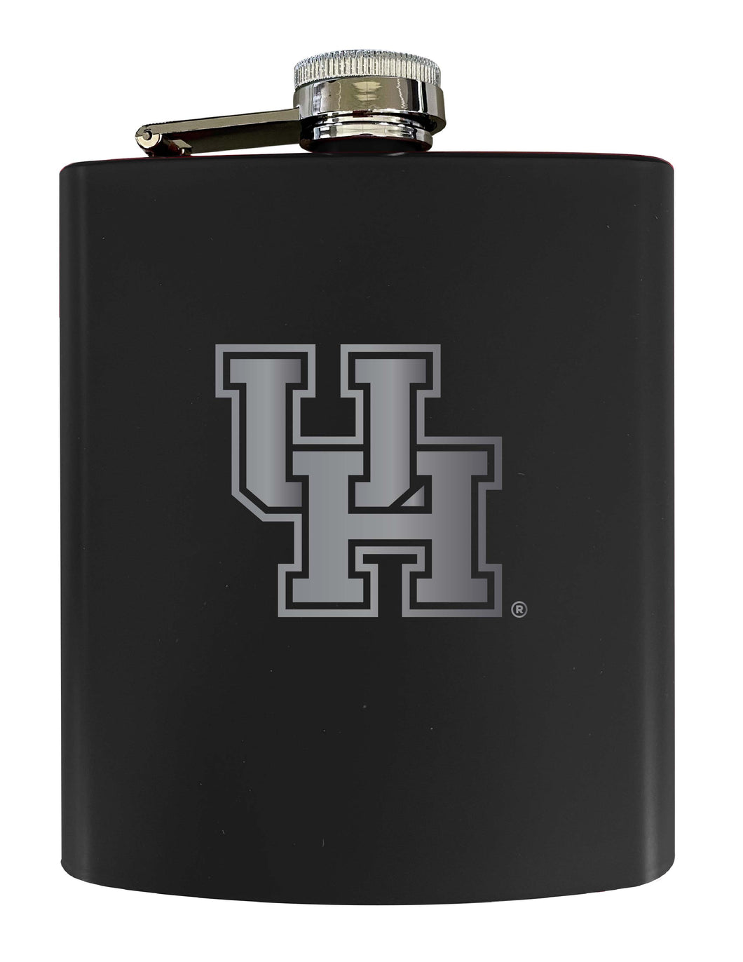 University of Houston Stainless Steel Etched Flask 7 oz - Officially Licensed, Choose Your Color, Matte Finish