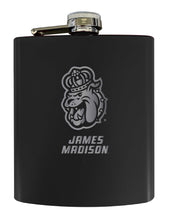 Load image into Gallery viewer, James Madison Dukes Stainless Steel Etched Flask 7 oz - Officially Licensed, Choose Your Color, Matte Finish
