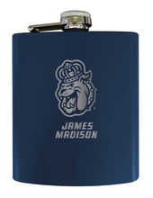 Load image into Gallery viewer, James Madison Dukes Stainless Steel Etched Flask 7 oz - Officially Licensed, Choose Your Color, Matte Finish
