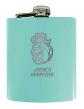 Load image into Gallery viewer, James Madison Dukes Stainless Steel Etched Flask 7 oz - Officially Licensed, Choose Your Color, Matte Finish
