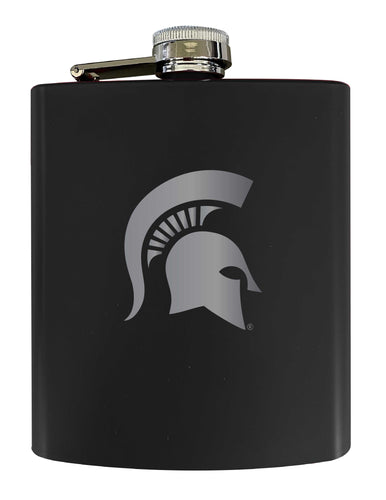 Michigan State Spartans Stainless Steel Etched Flask 7 oz - Officially Licensed, Choose Your Color, Matte Finish