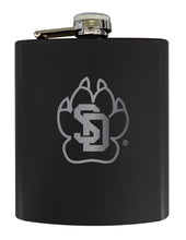 Load image into Gallery viewer, South Dakota Coyotes Stainless Steel Etched Flask 7 oz - Officially Licensed, Choose Your Color, Matte Finish
