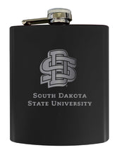 Load image into Gallery viewer, South Dakota State Jackrabbits Stainless Steel Etched Flask 7 oz - Officially Licensed, Choose Your Color, Matte Finish
