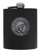 Load image into Gallery viewer, University of Tampa Spartans Stainless Steel Etched Flask 7 oz - Officially Licensed, Choose Your Color, Matte Finish
