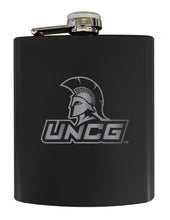 Load image into Gallery viewer, North Carolina Greensboro Spartans Stainless Steel Etched Flask 7 oz - Officially Licensed, Choose Your Color, Matte Finish
