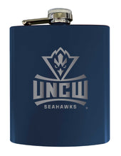 Load image into Gallery viewer, North Carolina Wilmington Seahawks Stainless Steel Etched Flask 7 oz - Officially Licensed, Choose Your Color, Matte Finish
