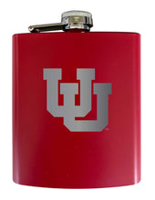 Load image into Gallery viewer, Utah Utes Stainless Steel Etched Flask 7 oz - Officially Licensed, Choose Your Color, Matte Finish
