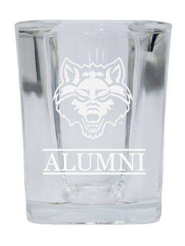 NCAA Arkansas State Alumni 2oz Laser Etched Square Shot Glass 