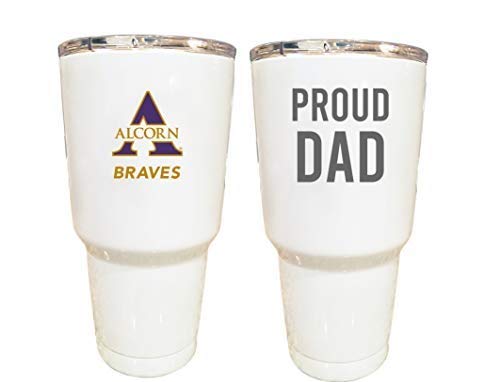 Alcorn State Braves Proud Dad 24 oz Insulated Stainless Steel Tumbler White