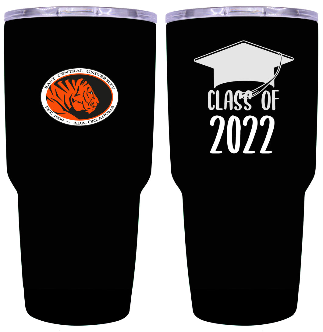 East Central University Tigers Graduation Insulated Stainless Steel Tumbler Black