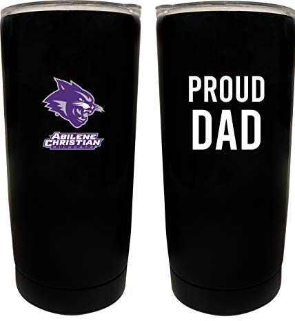 Abilene Christian University NCAA Insulated Tumbler - 16oz Stainless Steel Travel Mug Proud Dad Design Black