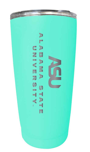 Alabama State University NCAA Laser-Engraved Tumbler - 16oz Stainless Steel Insulated Mug Choose Your Color