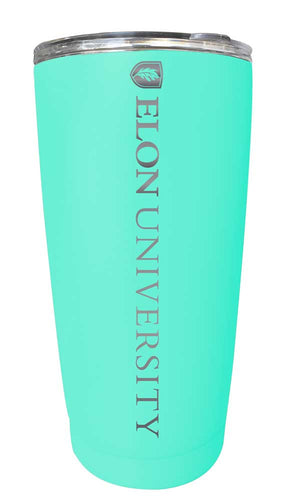 Elon University NCAA Laser-Engraved Tumbler - 16oz Stainless Steel Insulated Mug Choose Your Color