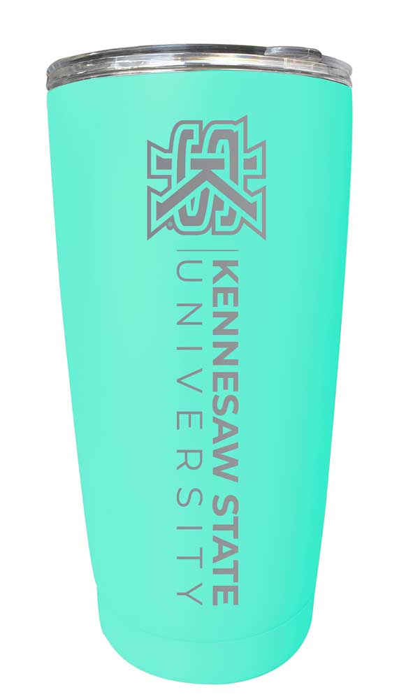 Kennesaw State University NCAA Laser-Engraved Tumbler - 16oz Stainless Steel Insulated Mug Choose Your Color