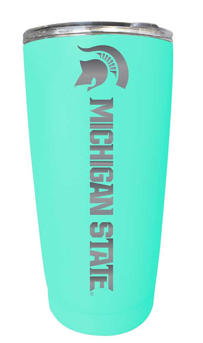 Michigan State Spartans NCAA Laser-Engraved Tumbler - 16oz Stainless Steel Insulated Mug Choose Your Color