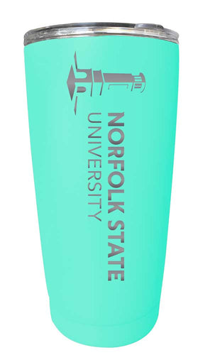 Norfolk State University NCAA Laser-Engraved Tumbler - 16oz Stainless Steel Insulated Mug Choose Your Color