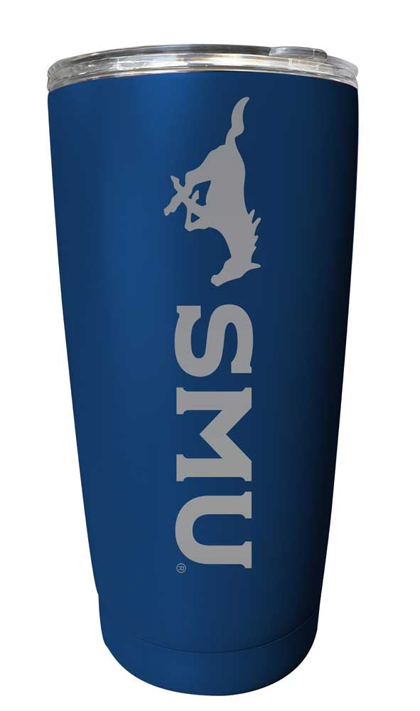 Southern Methodist University NCAA Laser-Engraved Tumbler - 16oz Stainless Steel Insulated Mug Choose Your Color